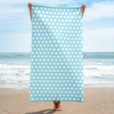 White on Light Blue Polka Dots Beach Bath Towel, Towel, $ 42.95, A Moment Of Now™